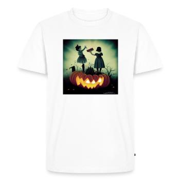 Les sorcières d'Halloween - T-shirt Premium bio Homme - blanc - Devant - Nico (187cm)