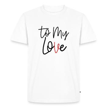 Je t'aime - T-shirt Premium bio Homme - blanc - Devant - Nico (187cm)