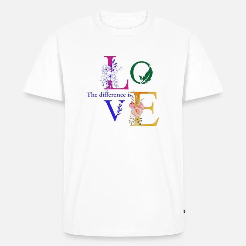 The difference is love - Männer Premium Bio T-Shirt - Weiß