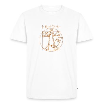 Le Renard de Vinci Brown - T-shirt Premium bio Homme - blanc - Devant - Nico (187cm)