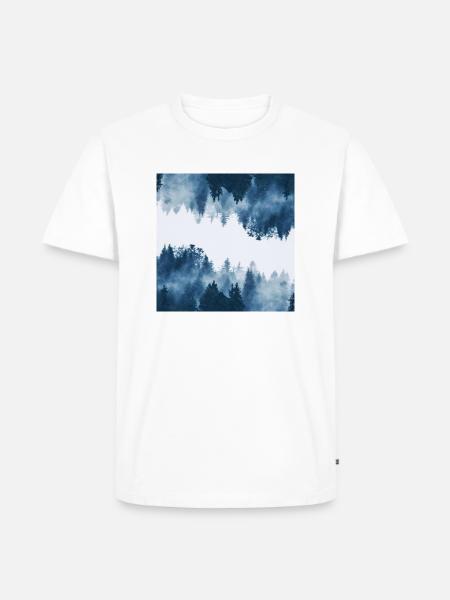 Wald im Nebel - Männer Premium Bio T-Shirt - Weiß