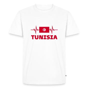 Tunisie Football 2022 battement de cœur Tunisie - T-shirt Premium bio Homme - blanc - Devant - Nico (187cm)