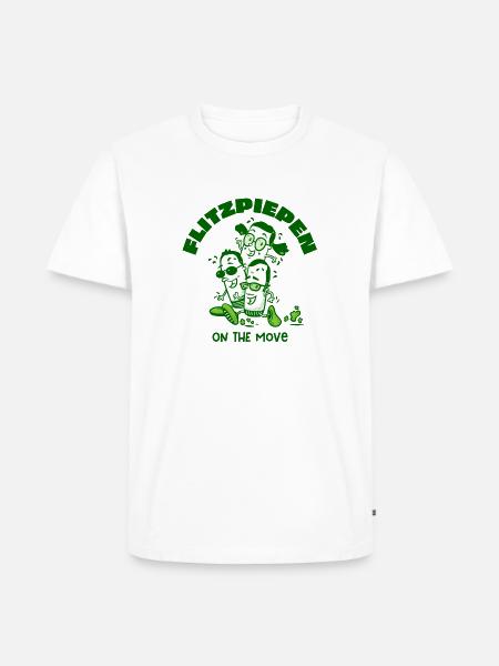 Flitzpiepen on move - Grün - Männer Premium Bio T-Shirt - Weiß