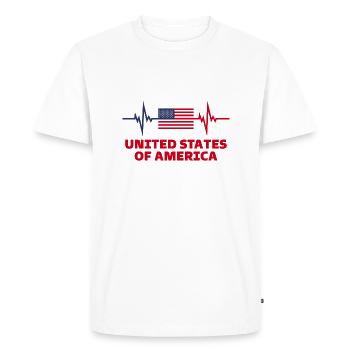 États-Unis d'Amérique Football battement de cœur - T-shirt Premium bio Homme - blanc - Devant - Nico (187cm)