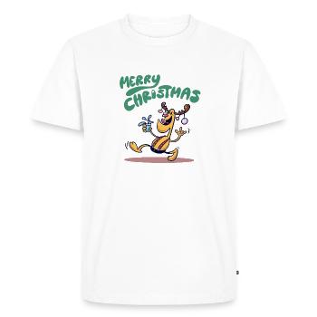 Joyeux Noël - Frohe Weihnachten - T-shirt Premium bio Homme - blanc - Devant - Nico (187cm)