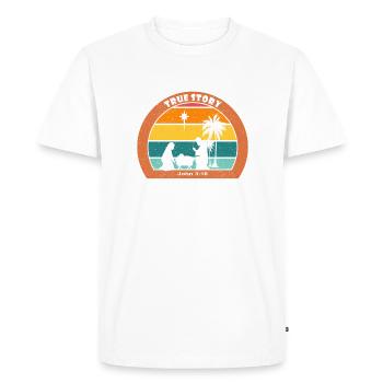 Christmas Nativity with Jesus - True Story - Men's Premium Organic T-Shirt - white - Front - Nico (187cm)