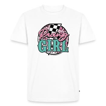 Fille de course - T-shirt Premium bio Homme - blanc - Devant - Nico (187cm)