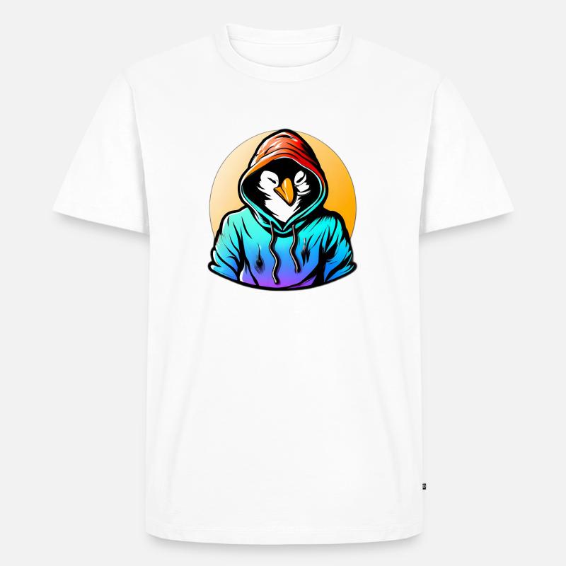 Pinguin mit Pullover - Männer Premium Bio T-Shirt - Weiß