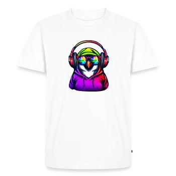 Penguin with sweater and sunglasses - Men's Premium Organic T-Shirt - white - Front - Nico (187cm)