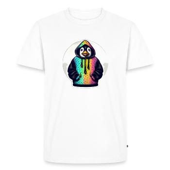 Penguin with colorful sweater - Men's Premium Organic T-Shirt - white - Front - Nico (187cm)