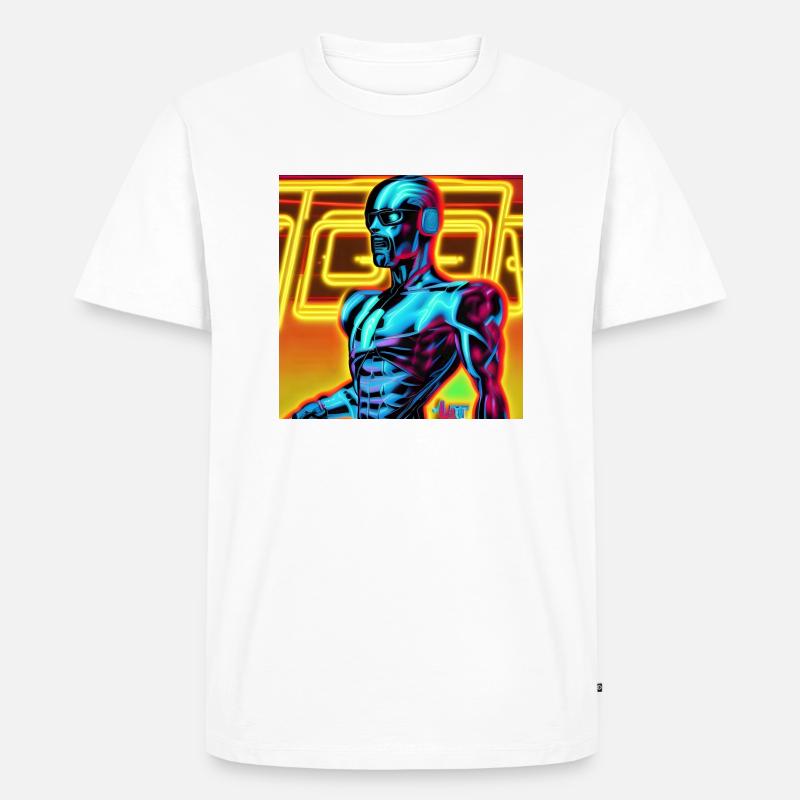Cyber-Android - Männer Premium Bio T-Shirt - Weiß