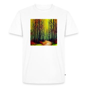 Sunset watercolor forest - Men's Premium Organic T-Shirt - white - Front - Nico (187cm)