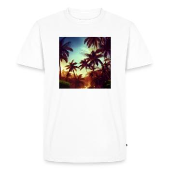 Soirée dans la jungle art - T-shirt Premium bio Homme - blanc - Devant - Nico (187cm)