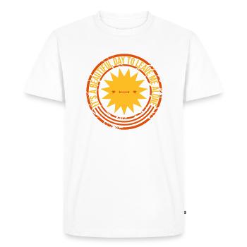 Journée Laissez-moi tranquille - T-shirt Premium bio Homme - blanc - Devant - Nico (187cm)