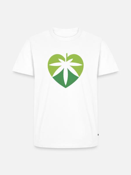 Hanfblatt - Männer Premium Bio T-Shirt - Weiß
