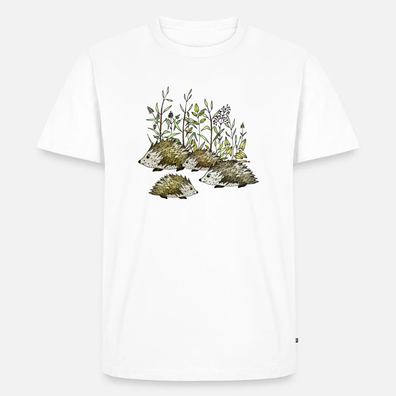 Igel - Männer Premium Bio T-Shirt - Weiß