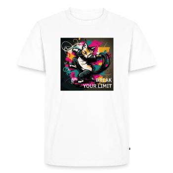 Dépassez vos limites - T-shirt Premium bio Homme - blanc - Devant - Nico (187cm)