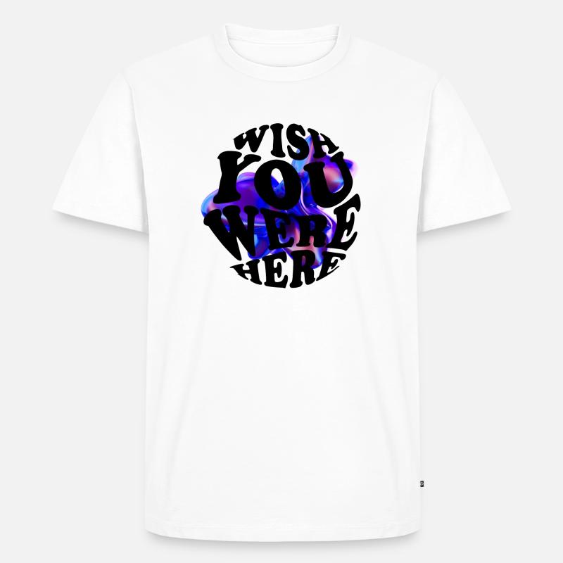abstraktes 3D design mit lila Elementen - Männer Premium Bio T-Shirt - Weiß