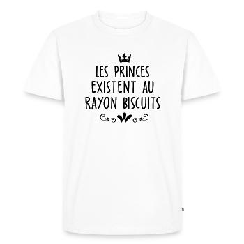 humour prince charmant / cadeau humour femme - T-shirt Premium bio Homme - blanc - Devant - Nico (187cm)