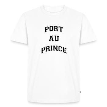 Port-au-prince - Haïti - 509 - Kreyol Sat - T-shirt Premium bio Homme - blanc - Devant - Nico (187cm)