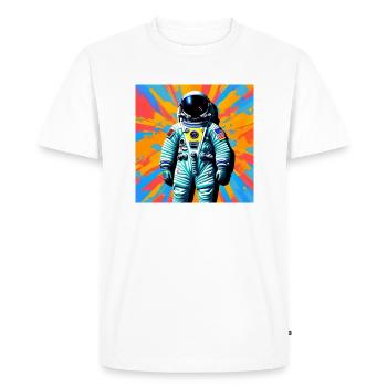 Astronaute élégant - T-shirt Premium bio Homme - blanc - Devant - Nico (187cm)