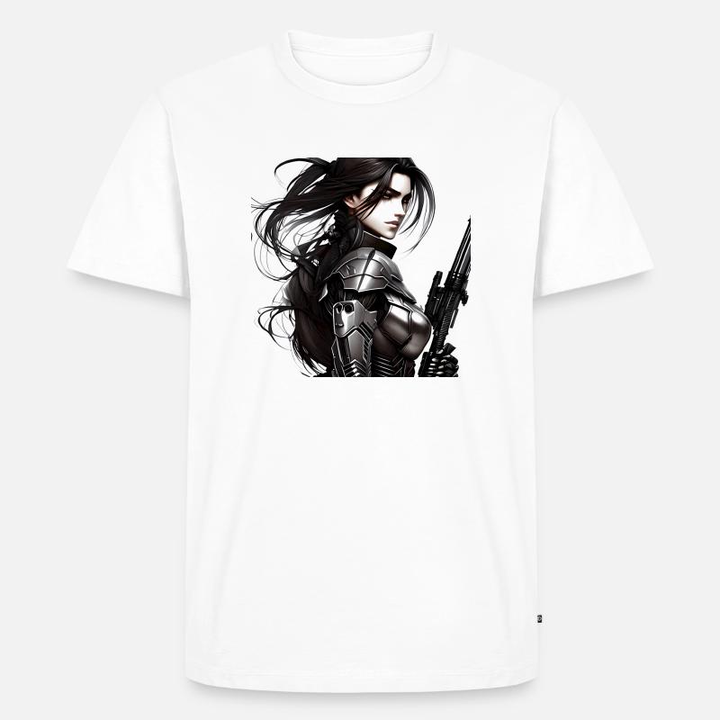 Kriegerin - Männer Premium Bio T-Shirt - Weiß