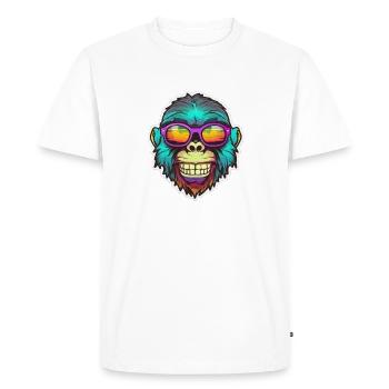 Psychedelic monkey - Men's Premium Organic T-Shirt - white - Front - Nico (187cm)
