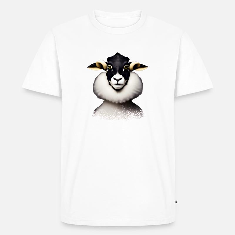 Modisches Schaf - Männer Premium Bio T-Shirt - Weiß