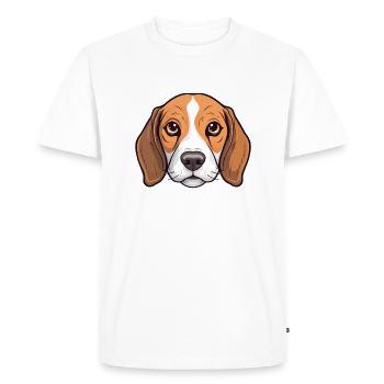 Beagle Head Comic Cartoon Look Dogs Happiness - T-shirt Premium bio Homme - blanc - Devant - Nico (187cm)
