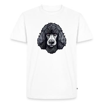 Big Poodle Head Dog Comic Cartoon Style Design - T-shirt Premium bio Homme - blanc - Devant - Nico (187cm)