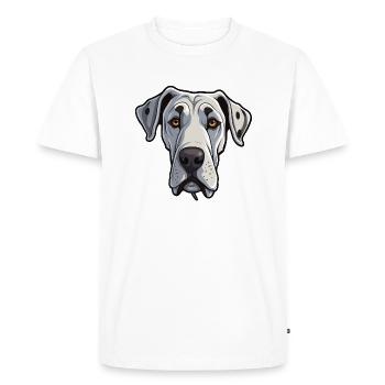 Great Dane Head Comic Cartoon Dog Lover - T-shirt Premium bio Homme - blanc - Devant - Nico (187cm)