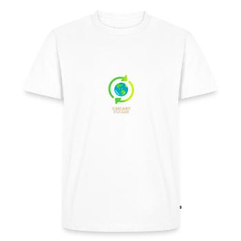 Ecology Please - Men's Premium Organic T-Shirt - white - Front - Nico (187cm)