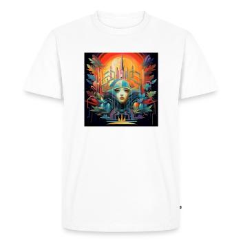 Ruler Design Jungle Warrior Neon - T-shirt Premium bio Homme - blanc - Devant - Nico (187cm)