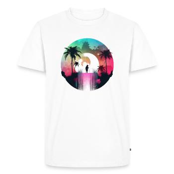 Person on waterfall - Men's Premium Organic T-Shirt - white - Front - Nico (187cm)