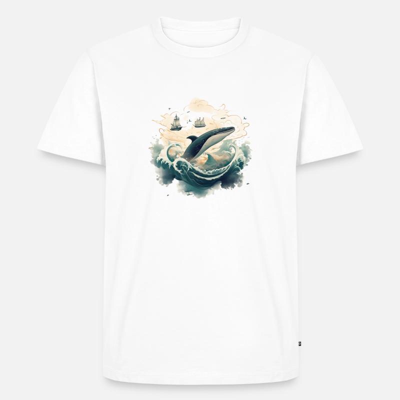 Wal - Männer Premium Bio T-Shirt - Weiß