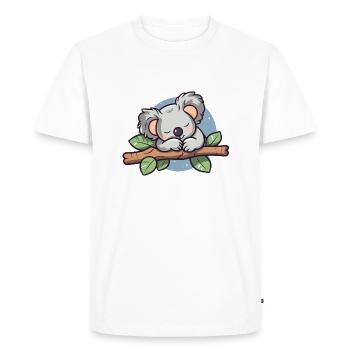 Sleepy Koala T-shirt - Men's Premium Organic T-Shirt - white - Front - Nico (187cm)