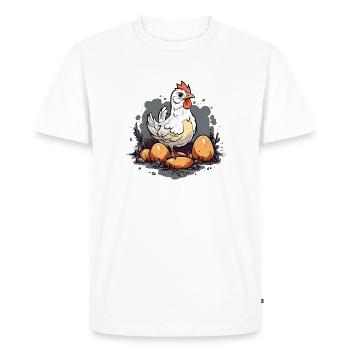 Joo la poule - T-shirt Premium bio Homme - blanc - Devant - Nico (187cm)