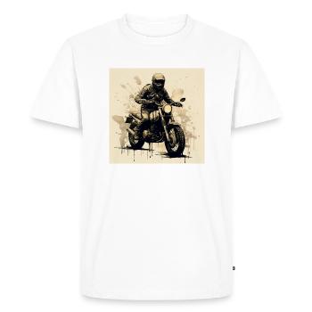 Roadrtip avec une moto vintage ! - T-shirt Premium bio Homme - blanc - Devant - Nico (187cm)