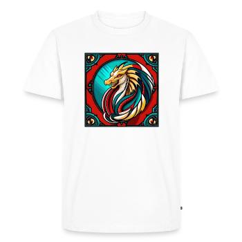 Dragon - Médiéval - Asie - Dragon chinois - Japon - T-shirt Premium bio Homme - blanc - Devant - Nico (187cm)