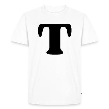 lettre t - T-shirt Premium bio Homme - blanc - Devant - Nico (187cm)