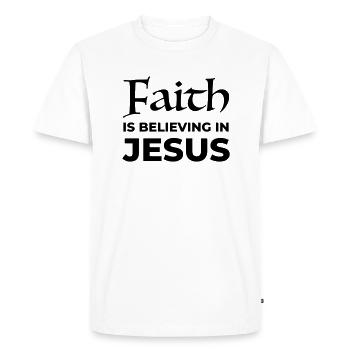 La foi en Jésus - T-shirt Premium bio Homme - blanc - Devant - Nico (187cm)