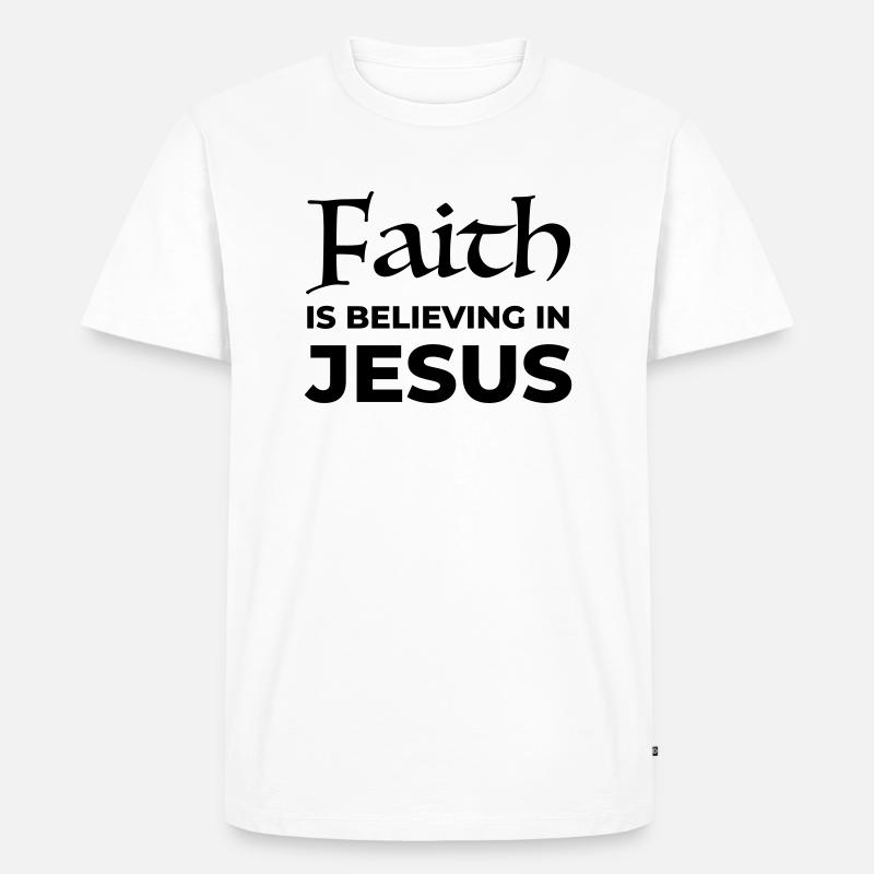 Glaube an Jesus - Männer Premium Bio T-Shirt - Weiß