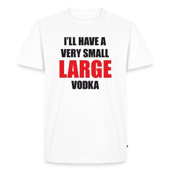 Une très petite vodka noire - T-shirt Premium bio Homme - blanc - Devant - Nico (187cm)