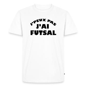 Futsal sport football en salle - T-shirt Premium bio Homme - blanc - Devant - Nico (187cm)