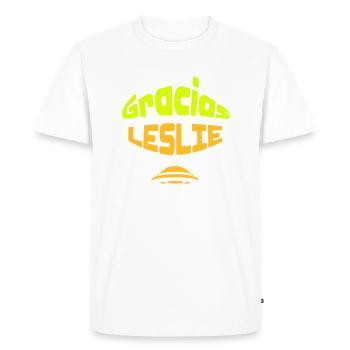 Gracias Leslie - T-shirt Premium bio Homme - blanc - Devant - Nico (187cm)