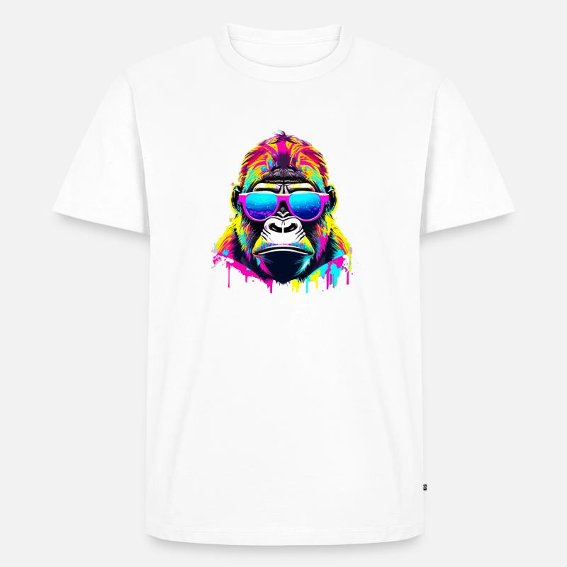 Gorilla-Farbe - Männer Premium Bio T-Shirt - Weiß