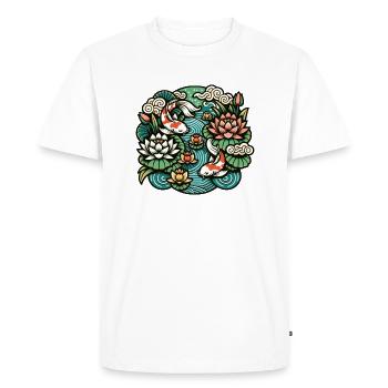 Koi carp inspired by traditional Chinese art - Men's Premium Organic T-Shirt - white - Front - Nico (187cm)