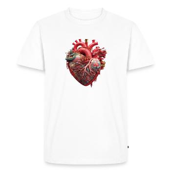 Fleur de coeur | Conception de coeur | Coeur de fleurs | Fleur - T-shirt Premium bio Homme - blanc - Devant - Nico (187cm)