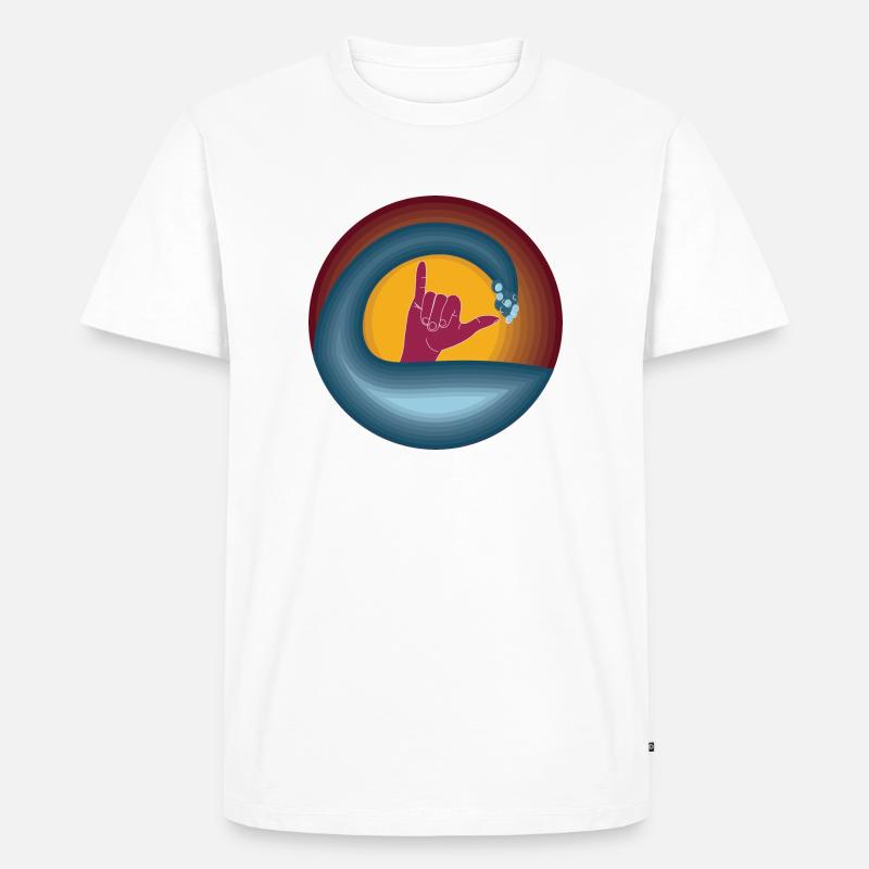 wave sunset - Männer Premium Bio T-Shirt - Weiß