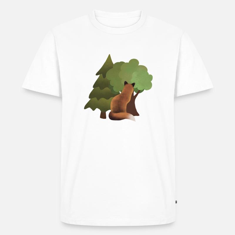 Fuchs Bäume - Männer Premium Bio T-Shirt - Weiß